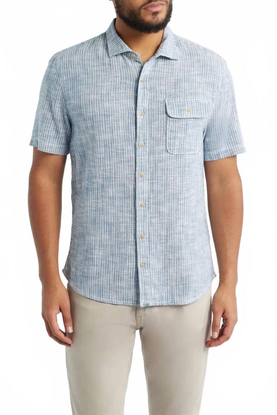NEW JOHNNIE-O ennis hangin' out button down shirt in indigo